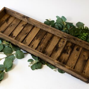 Handcrafted wooden tray made in USA – Walnut finish