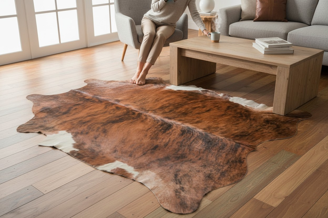 Brindle Brazilian Cowhide Rug - Image 4