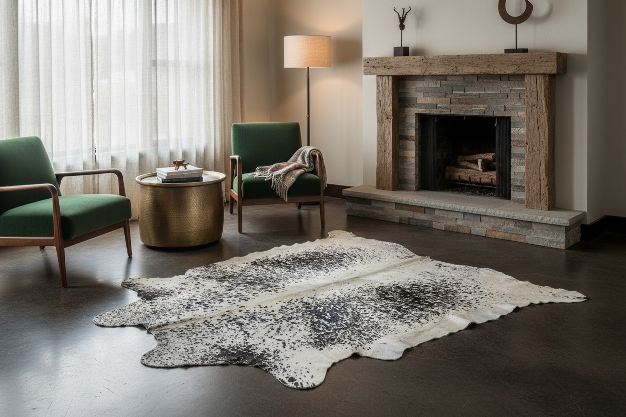 Salt & Pepper Brazilian Cowhide Rug - Image 7