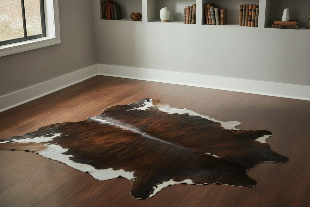 Tricolor Brazilian Cowhide Rug - Image 5