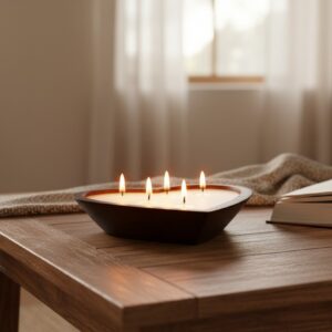 Mango Wood 12" Heart Candle