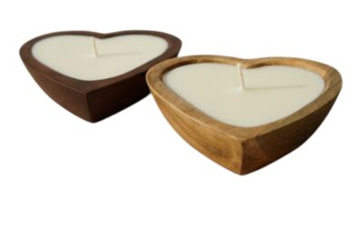 Sweet Heart Candle | Mango Wood