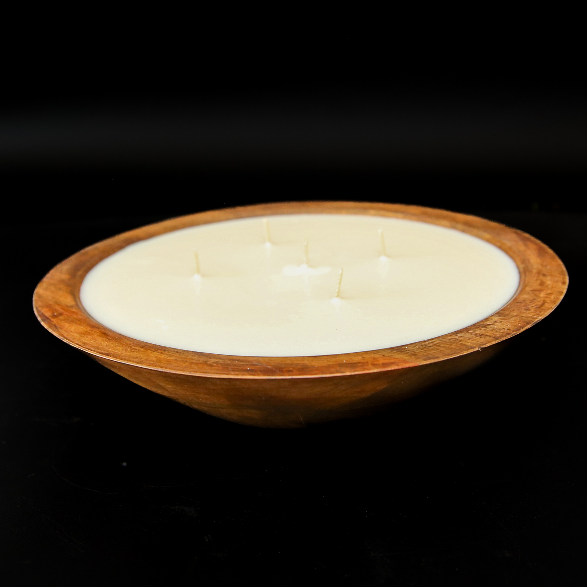 Mango Wood Bowl Candle Collection | Walnut or Natural Finish | 15.5 &12"D| - Image 5