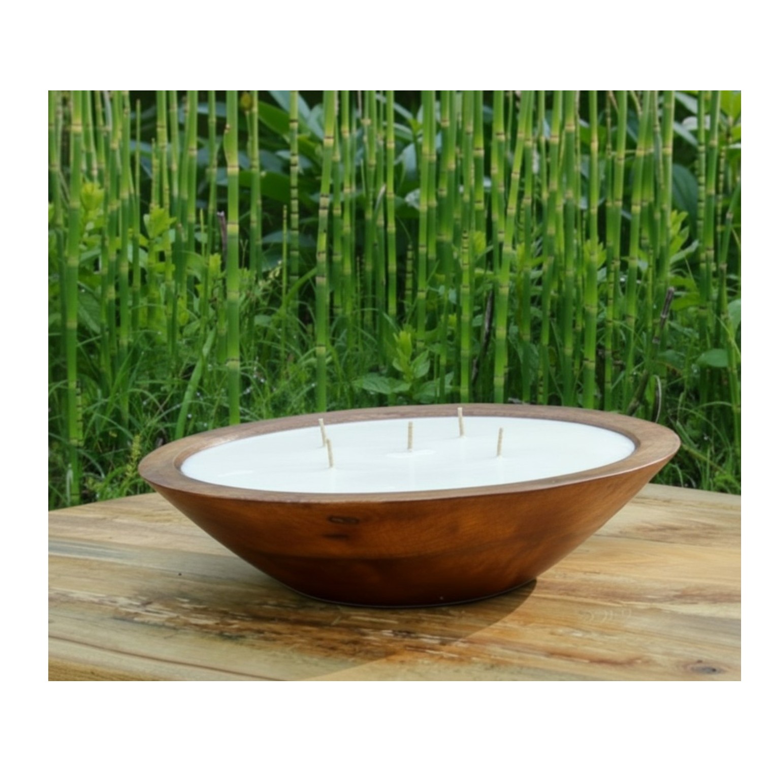 Mango Wood Bowl Candle Collection | Walnut or Natural Finish | 15.5 &12"D| - Image 4