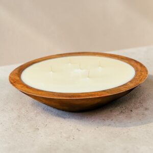 Mango Wood Bowl Candle Collection | Walnut or Natural Finish | 15.5 &12"D|