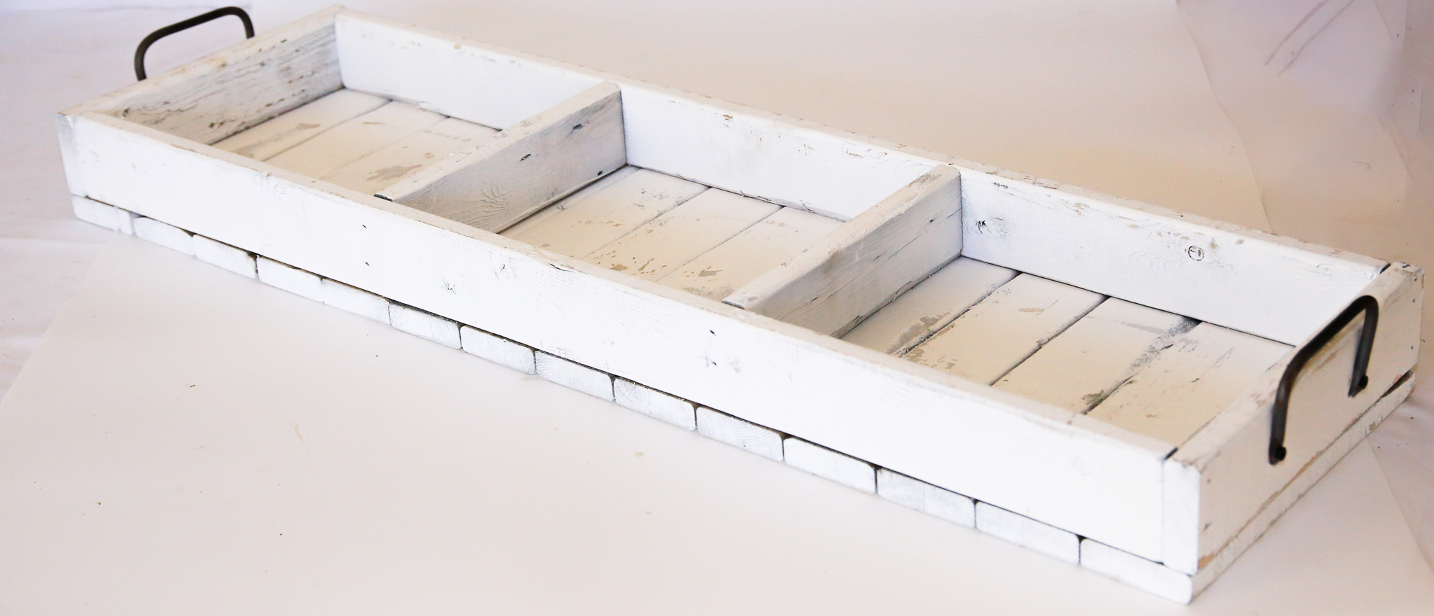 Three Compartment Long Wood Tray - Image 5