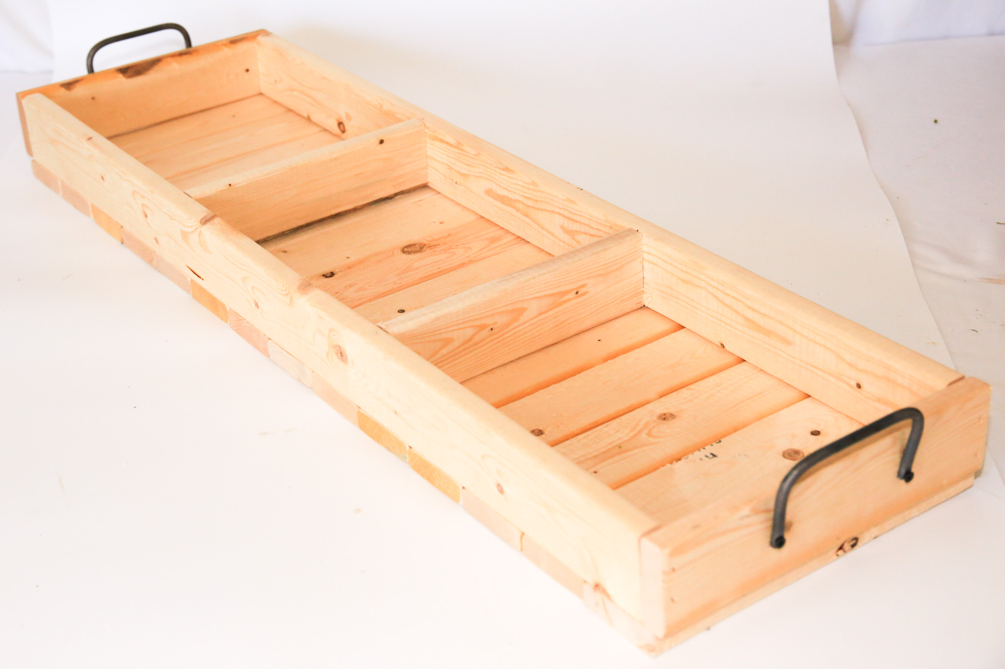 Three Compartment Long Wood Tray - Image 2