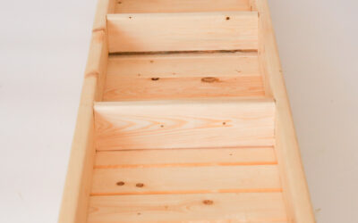 Three Compartment Long Wood Tray