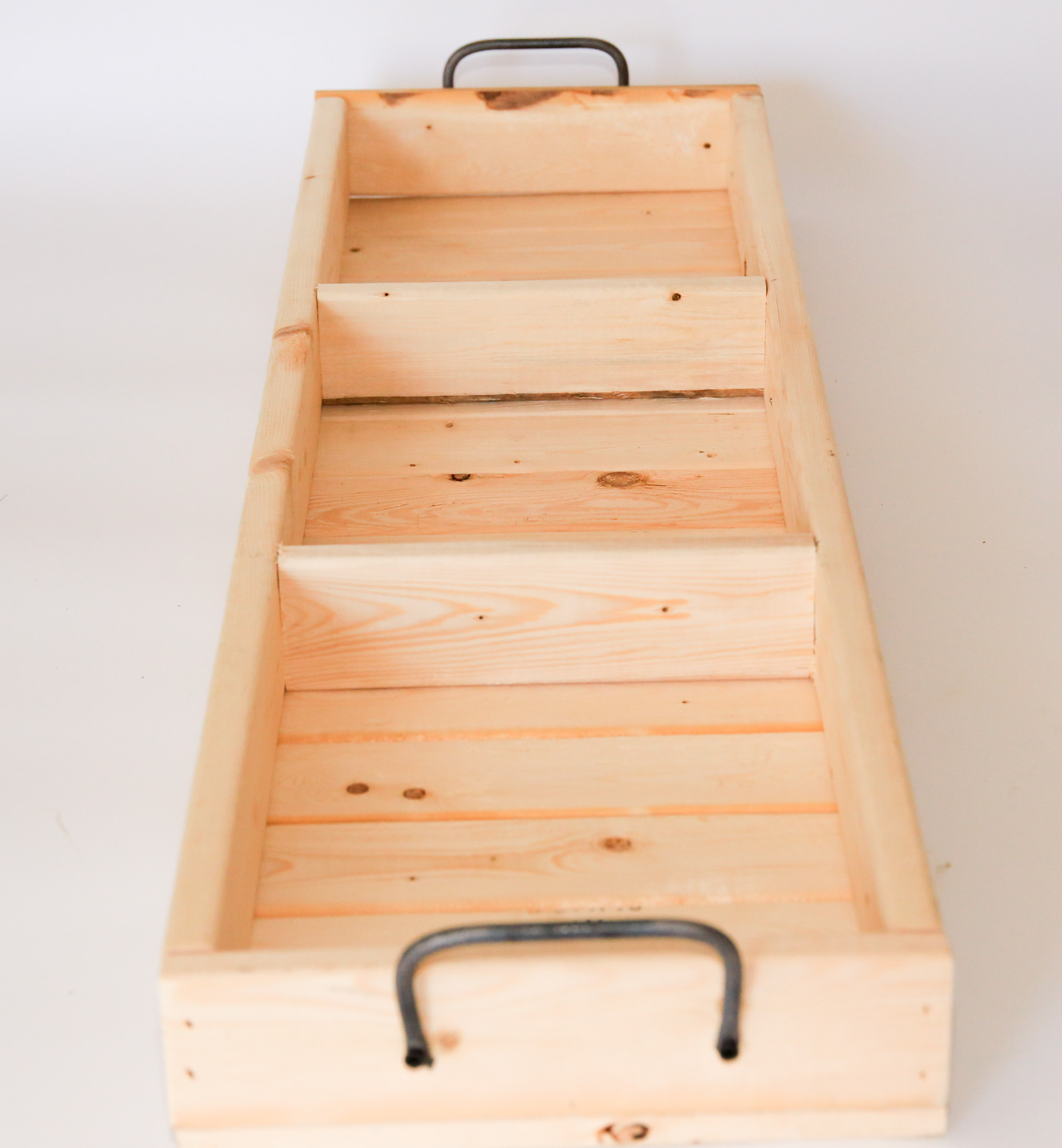 Three Compartment Long Wood Tray