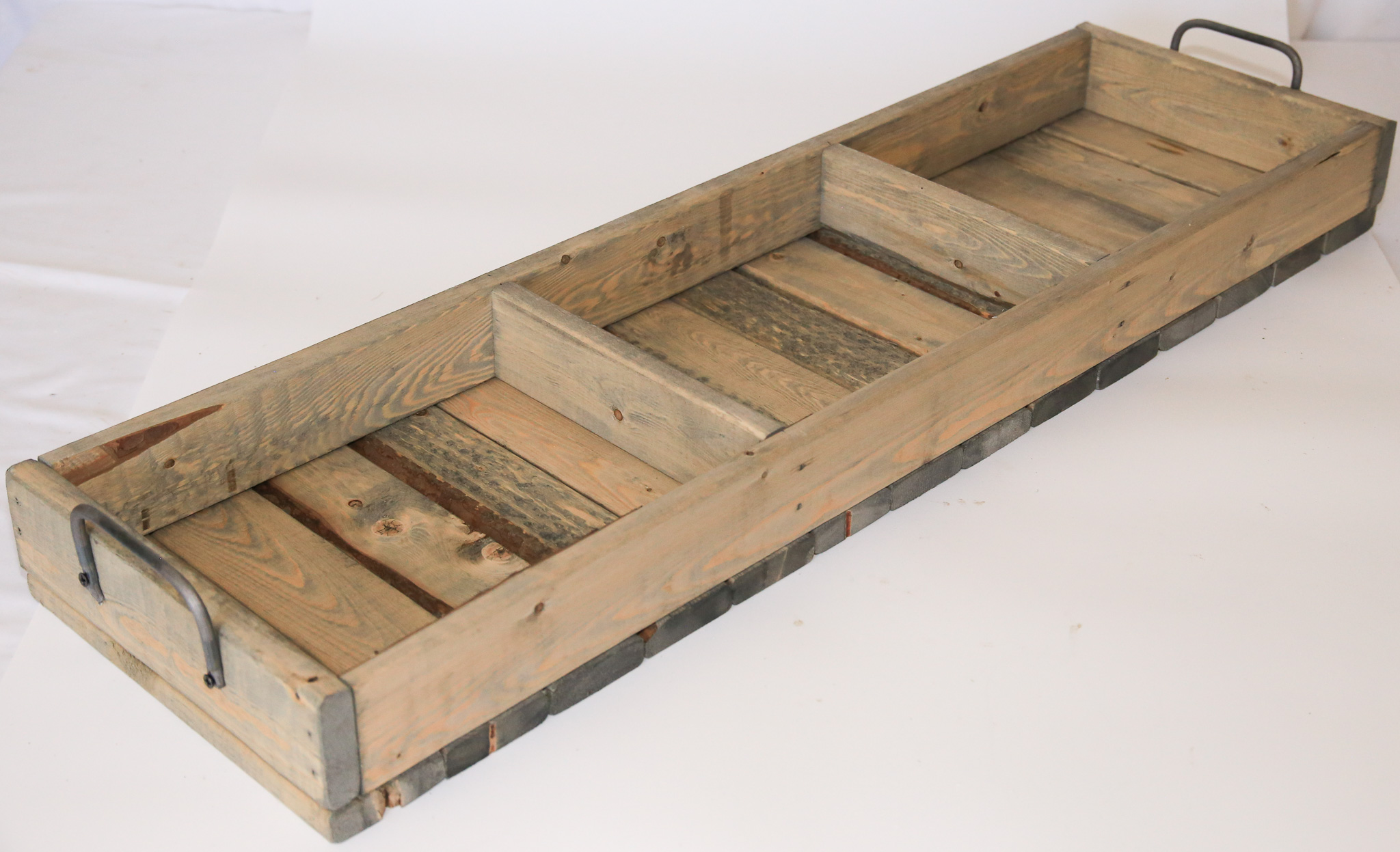 Three Compartment Long Wood Tray - Image 4