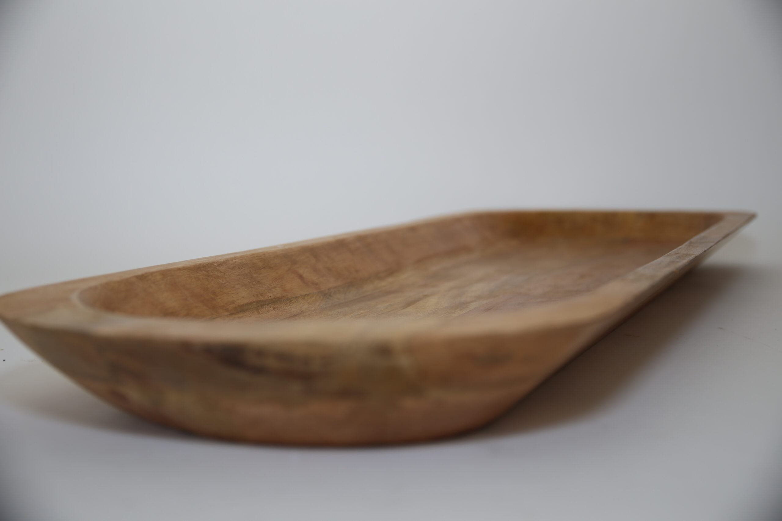 Food Safe Large Carved Bowl (Walnut and Natural) - Image 2