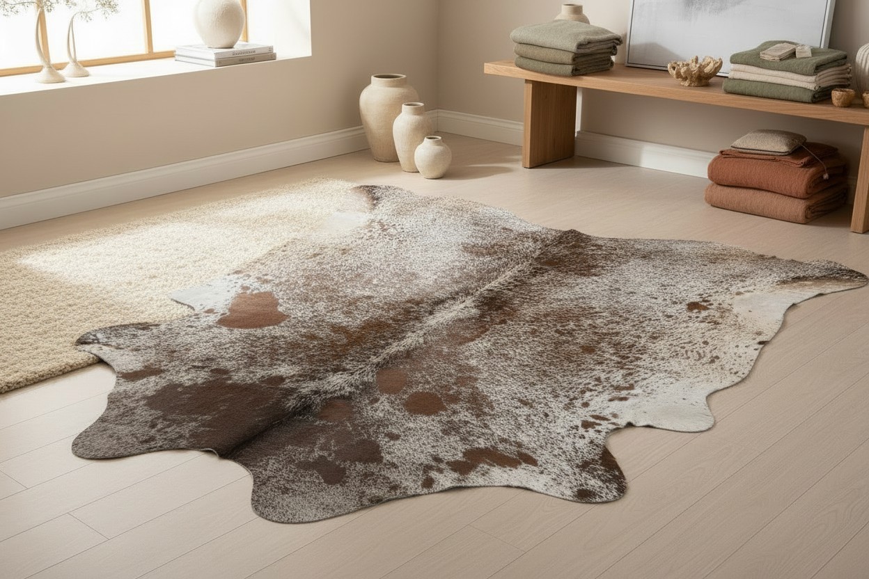 5-Piece Assorted Brazilian Cowhide Rug Bundle - Image 8