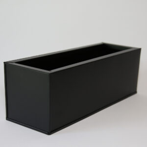 Black Metal Trough Container (12x4x4)