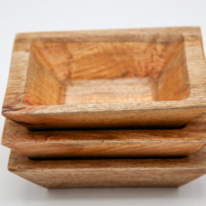 Food Safe Petite Wood Square Bowl