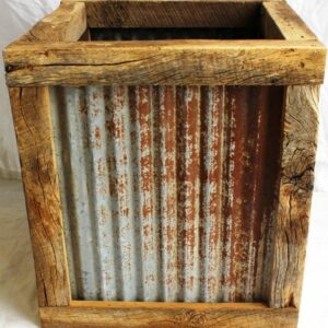 14" Barn Metal Planter Container